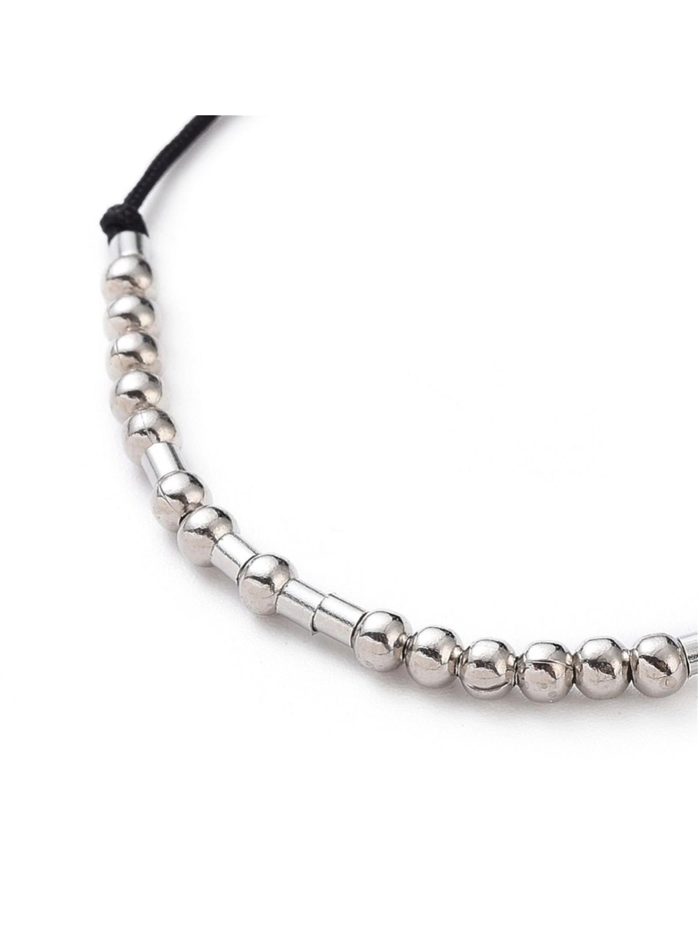 Inspirational Never Give Up Handcrafted Silver Black Unisex Morse Code Bracelet